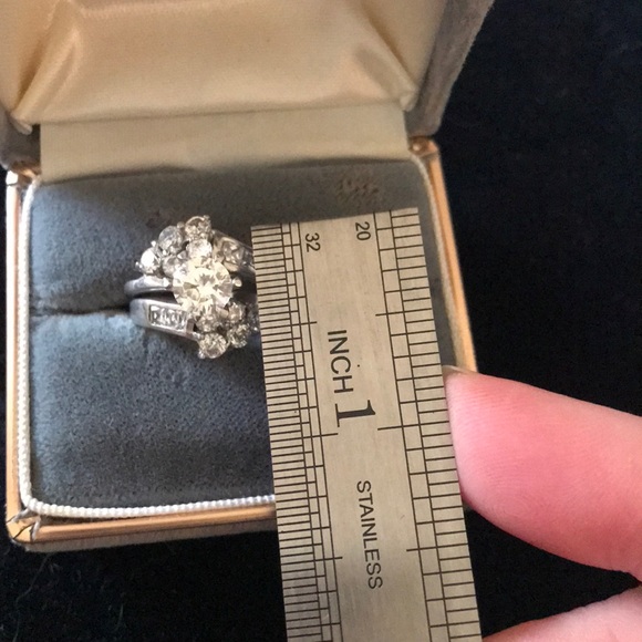 Vintage Wedding Band Set Engagement Silver 925 2pc - Picture 5 of 10